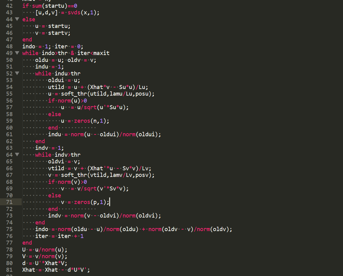 Screen of the SFPCA reference implementation.